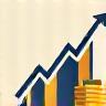 Growing investment chart icon