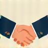 Handshake sealing property deal icon
